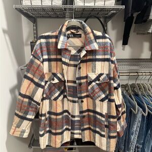 Zara Multicolor Plaid Outerwear